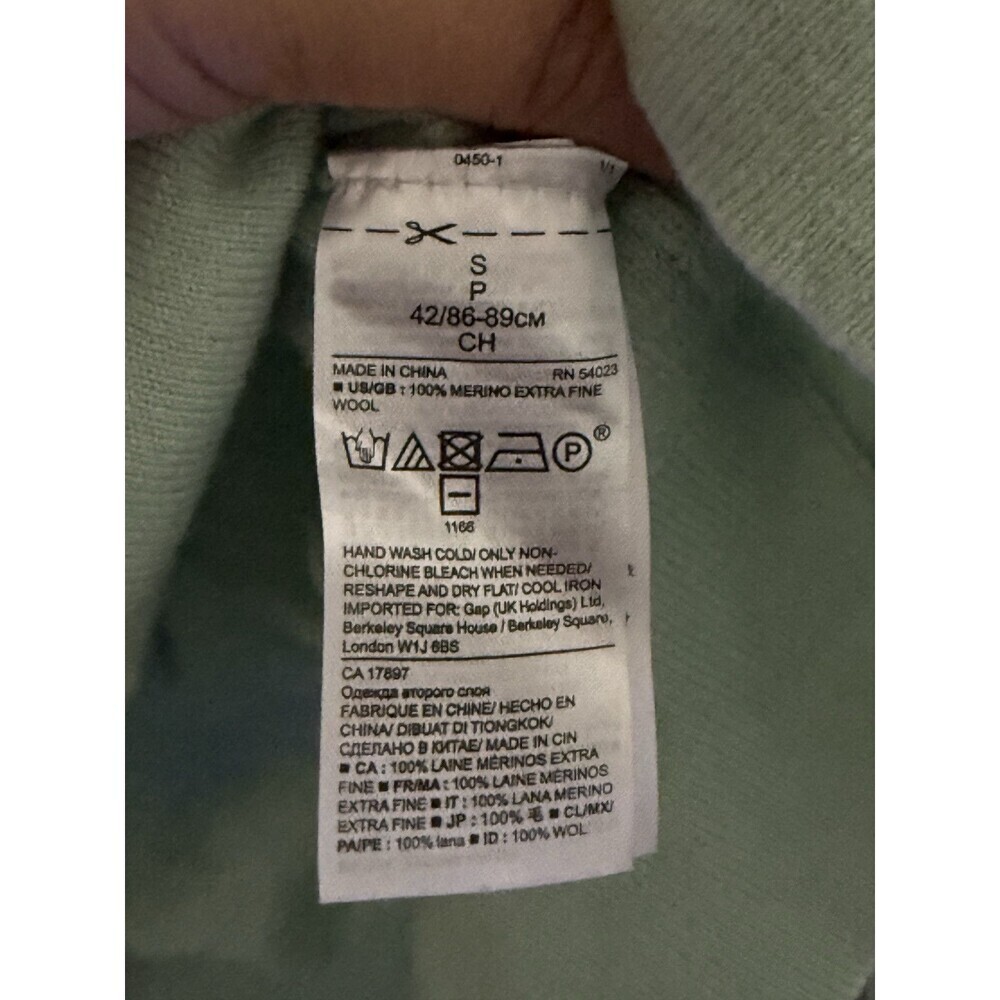 Banana Republic Women's Sweater Size S Light Green 100% Merino Wool Long Sleeve - Picture 3 of 6